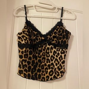 Leopard print stretchy tank